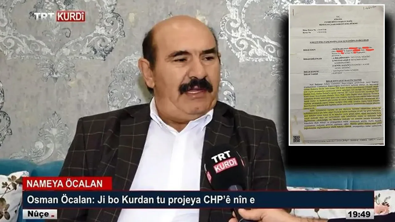 Savcılık Kararını Verdi:Osman Öcalan'ın TRT'ye Çıkması İfade Özgürlüğü, PKK'nın Üst Düzey Yetkilisi Değil mi?