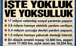 İşte Yokluk ve Yoksulluk Tablosu