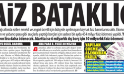 Faiz Bataklığı: Sadece Bir Ayda 454 Milyar Faiz Ödemesi