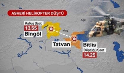 Bitlis Tatvan'da Askeri Helikopter Düştü: 9 Asker Şehit Oldu