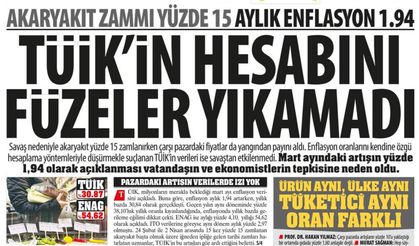 Akaryakıt Zammı Yüzde 15 Aylık Enflasyon 1.94:TÜİK'in Hesabını Füzeler Yıkamadı, TÜİK Savaşa Meydan Okudu...?