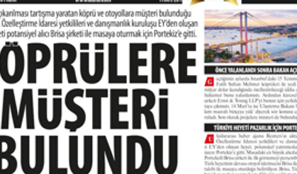 Köprülere Müşteri Bulundu: 'Türk Heyeti Potansiyel Alıcı Brisa Şirketi İle Masaya Oturmak İçin Portekiz’e Gitti'