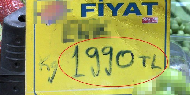 Böylesi Ne Görüldü Ne Duyuldu: Manavda Kilosu 1990 TL'ye Satılıyor