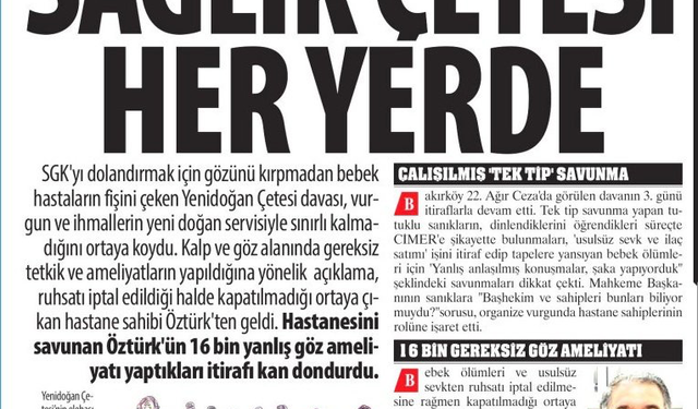 Sadece 'Yenidoğan'da Değil, Sağlık Çetesi Her Yerde,16 Bin Yanlış Göz Ameliyatı Yaptıkları İtirafı Geldi,Bunlar Kasap mı