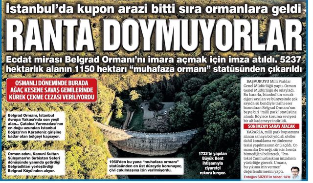 İstanbul'un "Akciğeri" Belgrad Ormanı İmara Açılıyor;  Ranta Doymuyorlar, Talan mı Var?