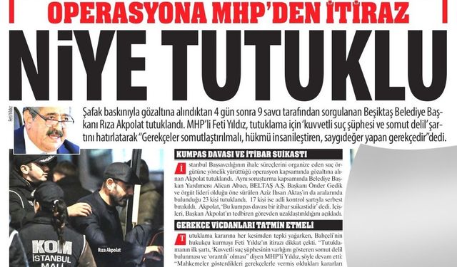 Beşiktaş Belediyesine Yönelik Operasyona MHP’den İtiraz: Niye Tutuklu? ‘Kuvvetli Suç Şüphesi ve Somut Delil’ Hatırlatmsı