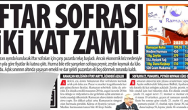 İftar Sofrası İki Kat Zamlı: Sofraya Peynir, Zeytin Koymak da Lüks Oldu, Dar Gelirli Pazardan Eli Boş Dönüyor