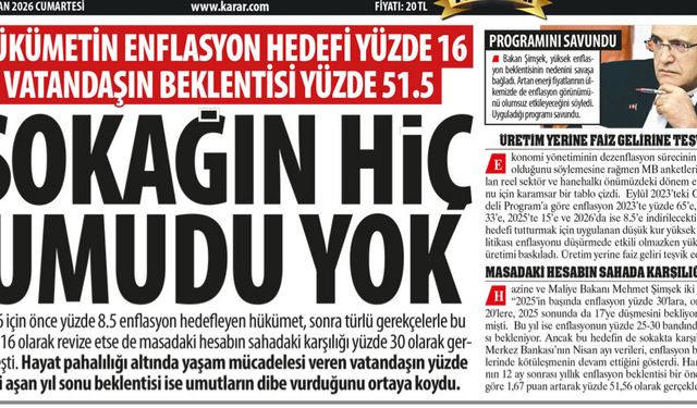 Hükümetin Enflasyon Hedefi Yüzde 16 Vatandaşın Beklentisi Yüzde 51.5: 'Sokağın Hiç Umudu Yok'