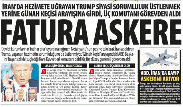 İran'da Hezimete Uğrayan Trump Siyasi Sorumluluk Üstlenmek Yerine Üç Komutanı Görevden Aldı: Fatura Askere