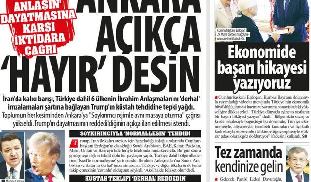 Trump'ın 'İsrail'le Anlaşın' Dayatmasına Karşı Ankara'ya "Soykırımcı Rejimle Aynı Masaya Oturma Hayır De'' Çağrısı