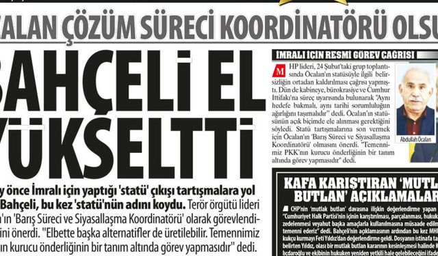 Devlet Bahçeli El Yükseltti: Terör Örgütü Lideri  ''Öcalan Çözüm Süreci Koordinatörü Olsun'' Teklifi