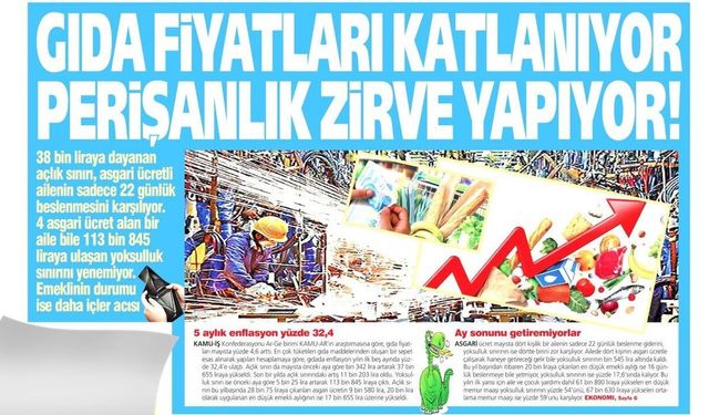 Yeniçağ Gazetesi: 'Gıda Fiyatları Katlanıyor, Perişanlık Zirve Yapıyor'