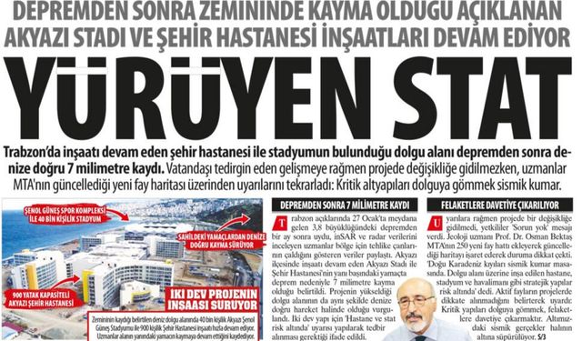 Akyazı Stadı ve Şehir Hastanesi İnşaatları Devam Ediyor: Yürüyen Stat, Sismik Kumar