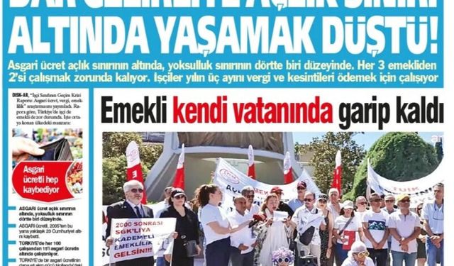 Yeniçağ Gazetesi: Dar Gelirliye  Açlık Sınırı  Altında Yaşamak  Düştü