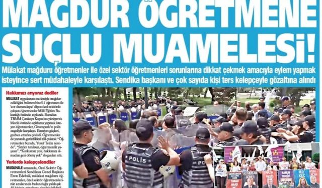 Yeniçağ Gazetesi: Mağdur Öğretmene Suçlu Muamelesi