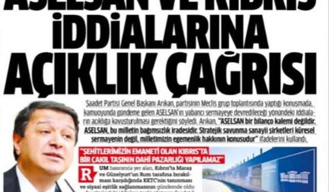 Mahmut Arıkan: "Aselsan Bu Milletin Bağımsızlık İradesidir! Kıbrıs'ta Bir Çakıl Taşı Bile Pazarlık Konusu Olamaz!"