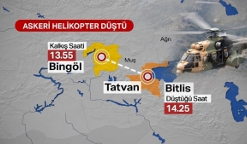 Bitlis Tatvan'da Askeri Helikopter Düştü: 9 Asker Şehit Oldu