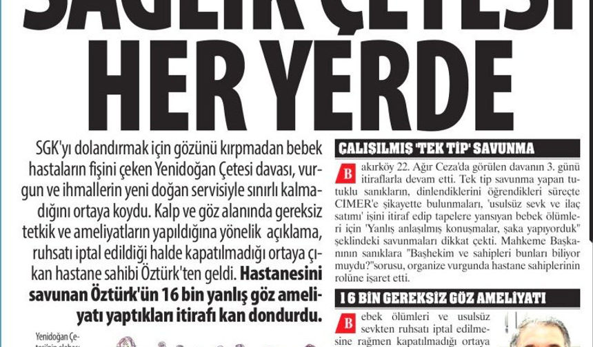 Sadece 'Yenidoğan'da Değil, Sağlık Çetesi Her Yerde,16 Bin Yanlış Göz Ameliyatı Yaptıkları İtirafı Geldi,Bunlar Kasap mı