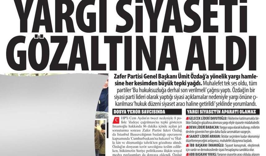 Yargı Siyaseti Gözaltına Aldı:‘Hukuk Düzeni Siyaset Aracı Haline Getirildi’