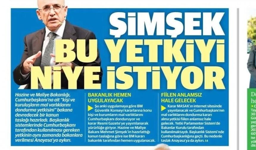 Ekonomi Politikaları Bakan Şimşek’in mi, Siyasi İktidarın mı? Yeni Şafak’tan Şimşek’e Yeni Salvo