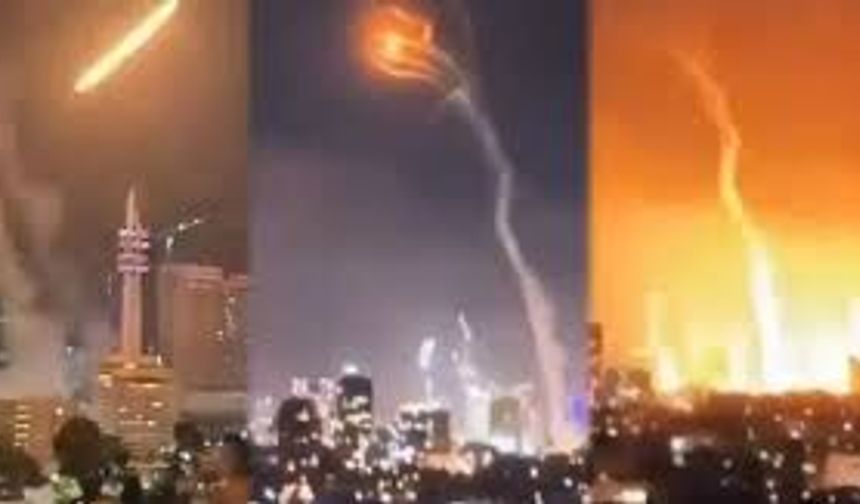 Muhteşem Görüntüler! İran, İsrail’in Gecesini Gündüze Çevirdi! Tel Aviv, Işıklar İçinde Sabahladı