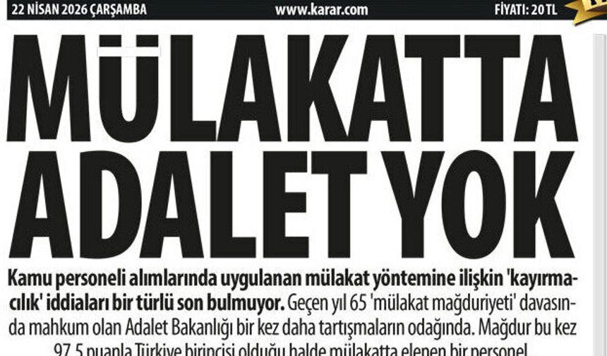 Mülakatta Adalet Yok: Mağdur Bu Kez 97,5 Puanla Türkiye Birincisi Olduğu Halde Mülakatta Elendi