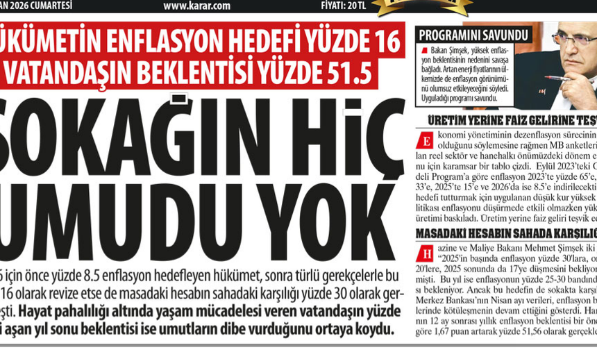 Hükümetin Enflasyon Hedefi Yüzde 16 Vatandaşın Beklentisi Yüzde 51.5: 'Sokağın Hiç Umudu Yok'