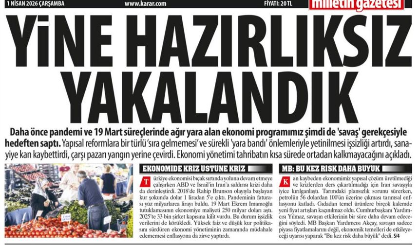Yine Hazırlıksız Yakalandık:Savaş İşsizliği Artırdı, Sanayiye Kan Kaybettirdi, Çarşı Pazarı Yangın Yerine Çevirdi
