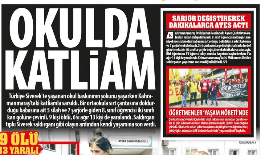 9 Ölü 13 Yaralı: Okulda Katliam, İki Sınıfı Kan Gölüne Döndü, Öğretmenler Yaşan Nöbeti'nde