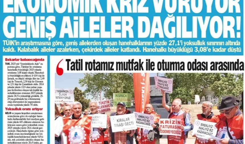 '' Ekonomik Kriz Vuruyor Geniş Aileler Dağılıyor''