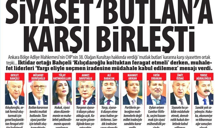 Siyaset 'Butlan'a Karşı Birleşti: ‘'Yargı Eliyle Seçmen İradesine Müdahale Kabul Edilemez’'