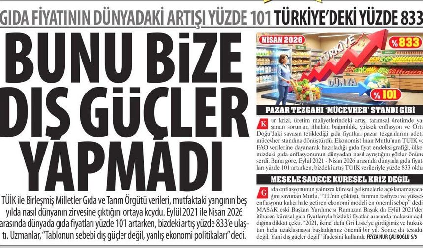 Gıda Fiyatının Dünyadaki Artışı Yüzde 101 Türkiye’deki Yüzde 833: Bunu Bize Dış Güçler Yapmadı, Yanlış Ekonomi...