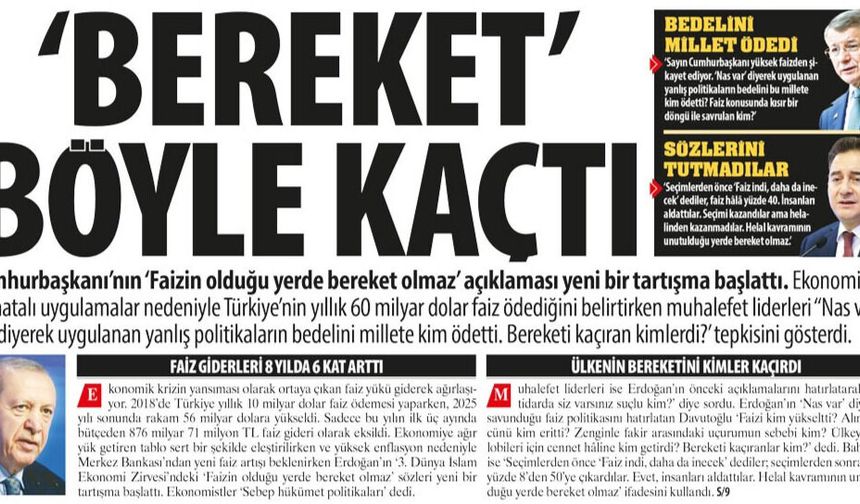 Türkiye’nin Faiz Yükü Her Yıl Katlanıyor: 'Bereket' Böyle Kaçtı, Türkiye’nin Yıllık 60 Milyar Dolar Faiz Ödediği