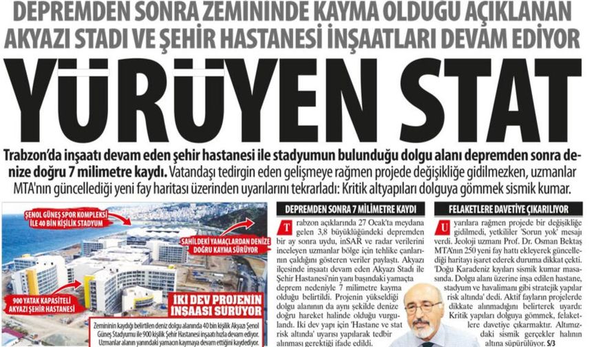 Akyazı Stadı ve Şehir Hastanesi İnşaatları Devam Ediyor: Yürüyen Stat, Sismik Kumar