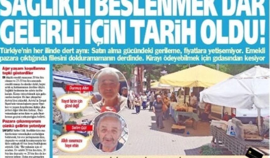 Yeniçağ Gazetesi: 'Sağlıklı Beslenmek Dar Gelirli İçin Tarih Oldu'