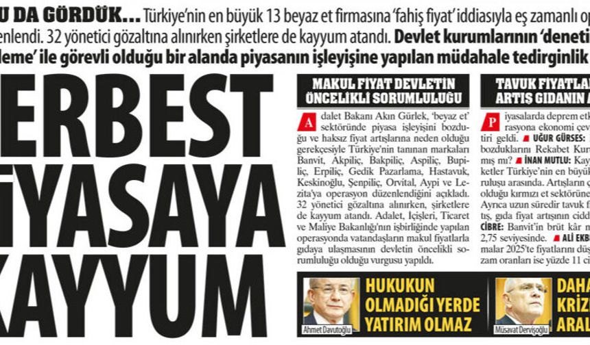 Serbest Piyasaya Kayyum: Denetime Açık Piyasanın İşleyişine Yapılan Müdahale Tedirginlik Yarattı