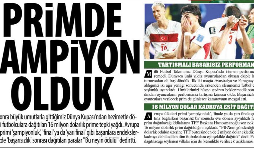 Primde Şampiyon Olduk: 'Hezimetle Dönen Milli Futbolculara Dağıtılan 16 Milyon Dolarlık Prime Tepki Yağdı'