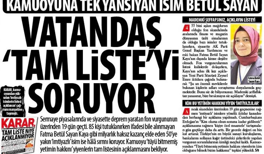 Vatandaş ‘Tam Liste’yi Soruyor: 50’ye Yakın ‘İmtiyazlı’ İsim ise Hâlâ Sırrını Koruyor, Kim Bu İmtiyazlılar....?