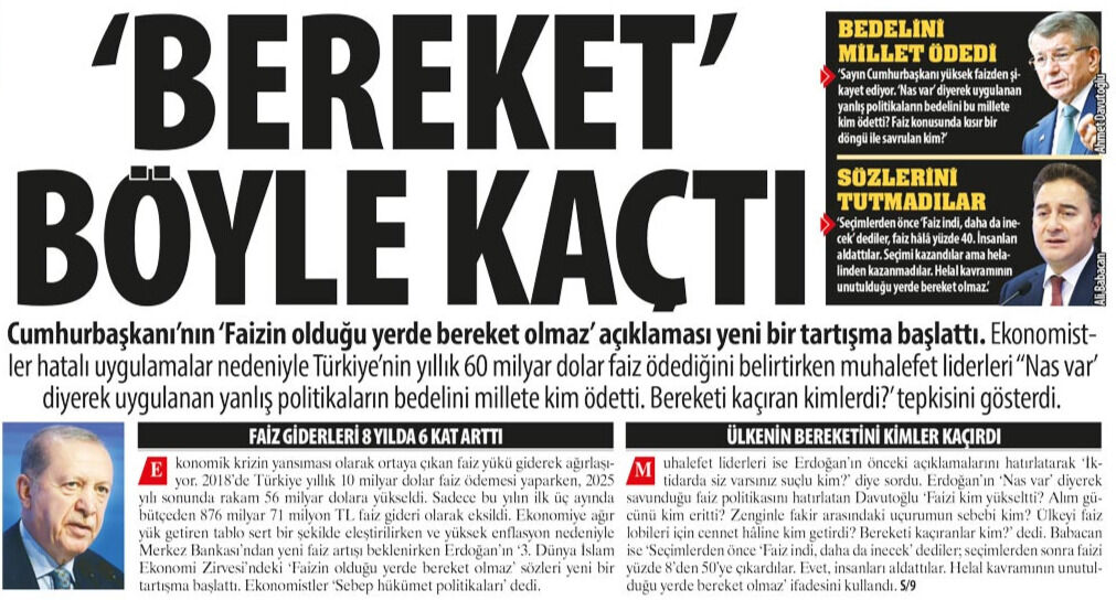 Türkiye’nin Faiz Yükü Her Yıl Katlanıyor: 'Bereket' Böyle Kaçtı, Türkiye’nin Yıllık 60 Milyar Dolar Faiz Ödediği