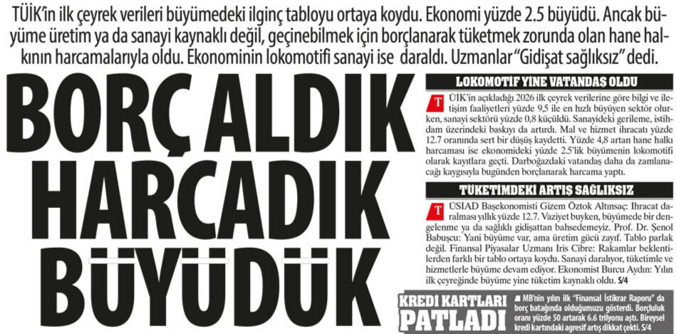 Borç Aldık Harcadık Büyüdük: Ekonominin Lokomotifi Sanayi Daraldı, Uzmanlar “Gidişat Sağlıksız”