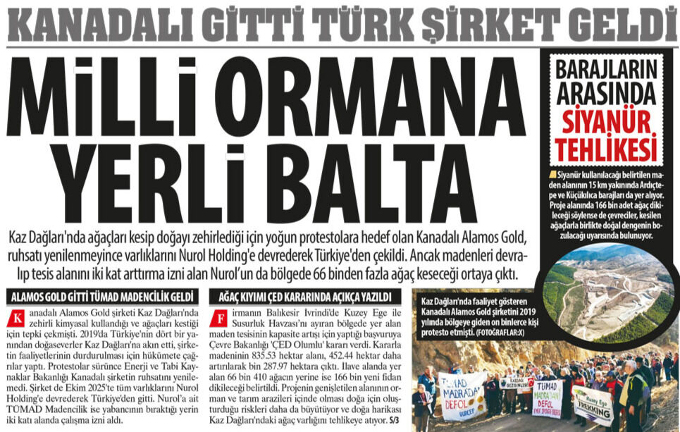 Kanadalı Gitti Türk Şirket Geldi: Milli Ormana Yerli Balta