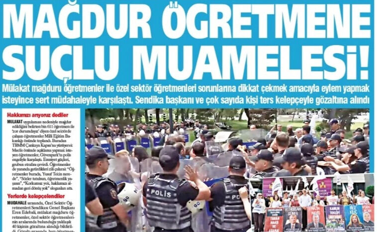 Yeniçağ Gazetesi: Mağdur Öğretmene Suçlu Muamelesi