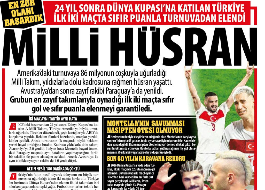 24 Yıl Sonra Dünya Kupası’na Katılan Türkiye İlk İki Maçta Sıfır Puanla Turnuvadan Elendi: Milli Hüsran