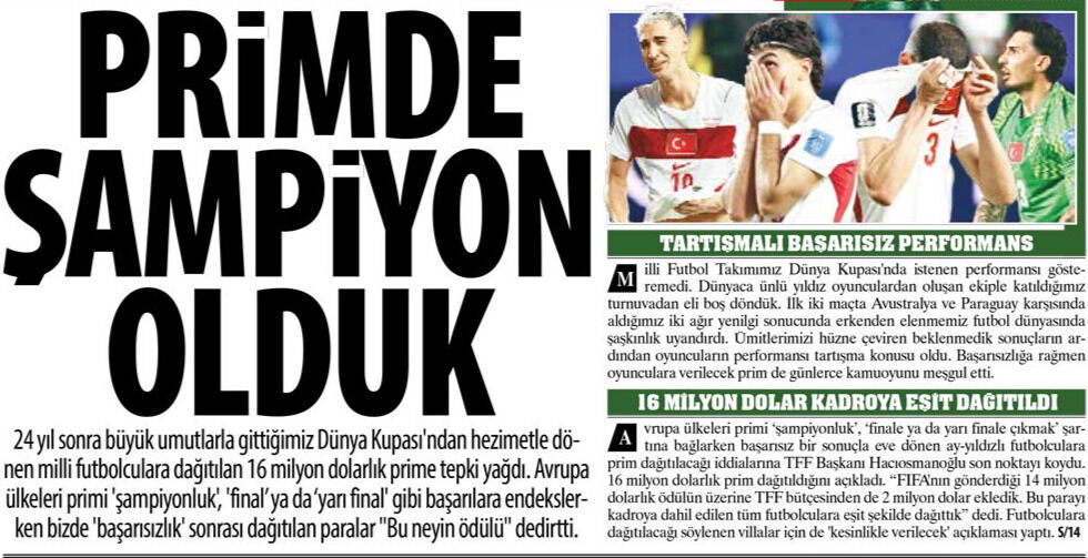 Primde Şampiyon Olduk: 'Hezimetle Dönen Milli Futbolculara Dağıtılan 16 Milyon Dolarlık Prime Tepki Yağdı'