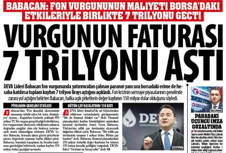 ''Yatırımcıdan Çalınan Vurgunun Faturası 7 Trilyonu Aştı''