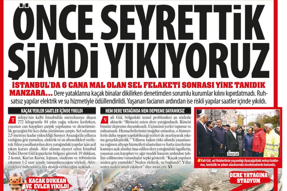 Yine Tanıdık Manzara...  Önce Seyrettik Şimdi Yıkıyoruz