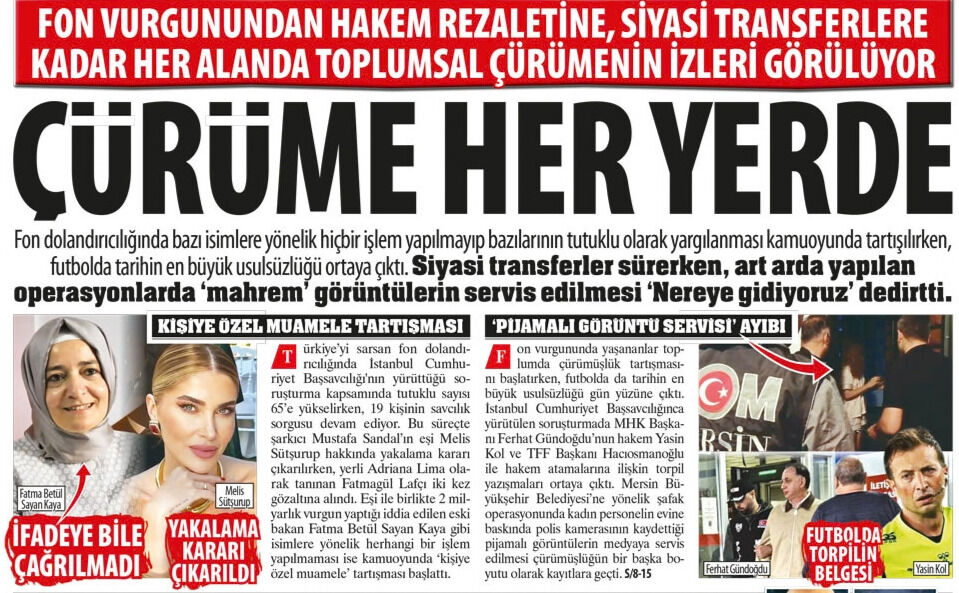 Çürüme Her Yerde! Fon Vurgunundan Hakem Rezaletine, Siyasi Transferlere Kadar Her Alanda Toplumsal Çürümenin İzleri...