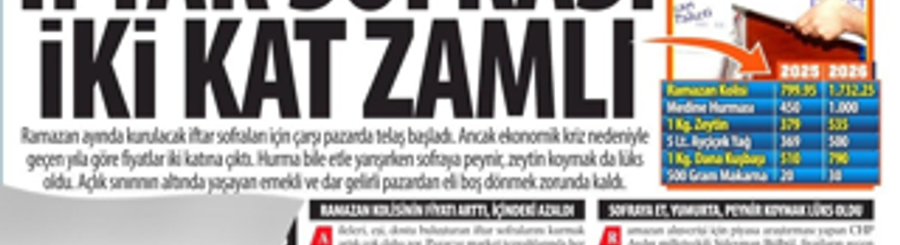 İftar Sofrası İki Kat Zamlı: Sofraya Peynir, Zeytin Koymak da Lüks Oldu, Dar Gelirli Pazardan Eli Boş Dönüyor