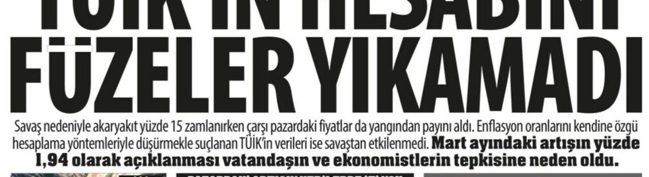 Akaryakıt Zammı Yüzde 15 Aylık Enflasyon 1.94:TÜİK'in Hesabını Füzeler Yıkamadı, TÜİK Savaşa Meydan Okudu...?