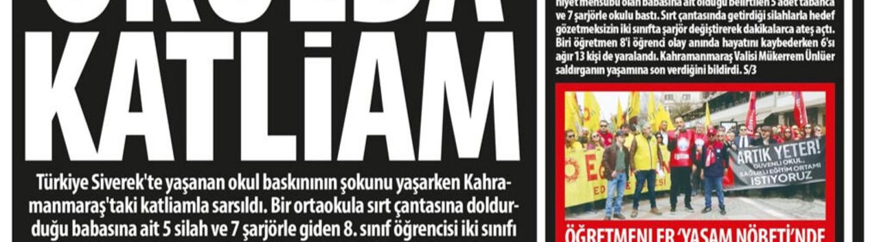 9 Ölü 13 Yaralı: Okulda Katliam, İki Sınıfı Kan Gölüne Döndü, Öğretmenler Yaşan Nöbeti'nde